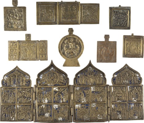 Picture SAMMLUNG VON ACHT BRONZE-IKONEN MIT HOCHFESTEN DES ORTHODOXEN KIRCHENJAHRES