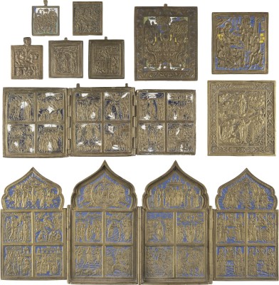 Picture SAMMLUNG VON ZEHN BRONZE-IKONEN MIT HOCHFESTEN DES ORTHODOXEN KIRCHENJAHRES