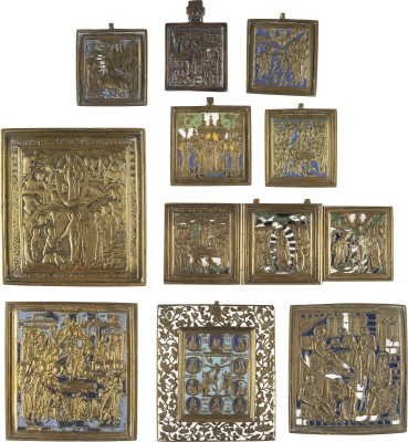 Bild SAMMLUNG VON ZEHN BRONZE-IKONEN MIT HOCHFESTEN DES ORTHODOXEN KIRCHENJAHRES