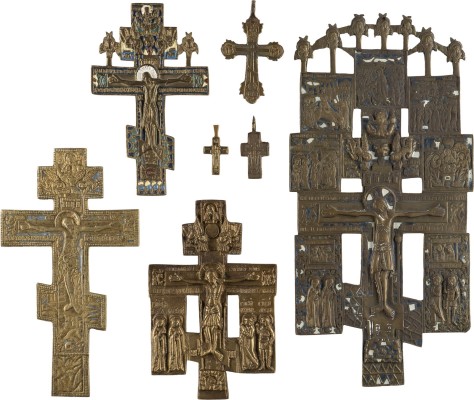 Picture SAMMLUNG VON SIEBEN BRONZE-KREUZEN
