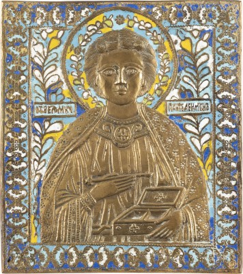 Picture GROSSE BRONZE-IKONE MIT DEM HEILIGEN PANTELEIMON