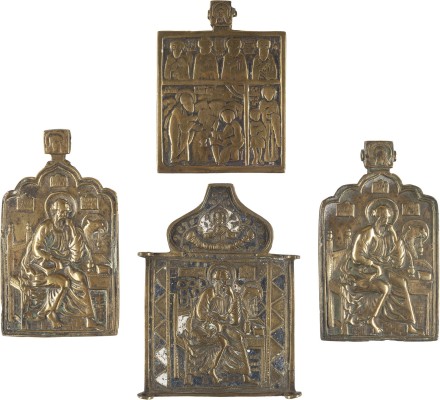 Picture SAMMLUNG VON VIER BRONZE-IKONEN: JOHANNES AUF PATMOS SOWIE JOHANNES, THEOLOGE IM SCHWEIGEN