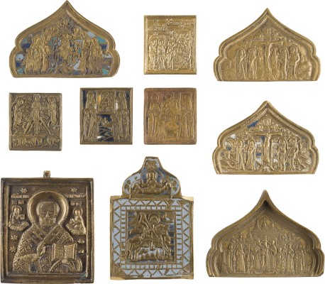 Bild SAMMLUNG VON ZEHN BRONZE-IKONEN: FESTTAGE SOWIE AUSGEWÄHLTE HEILIGE
