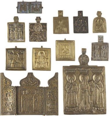 Picture SAMMLUNG VON ZWÖLF BRONZE-IKONEN MIT AUSGEWÄHLTEN HEILIGEN