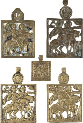 Picture SAMMLUNG VON FÜNF BRONZE-IKONEN MIT DEN HEILIGEN BORIS UND GLEB