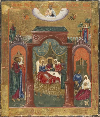 Bild GROSSFORMATIGE IKONE MIT DER GEBURT DER GOTTESMUTTER