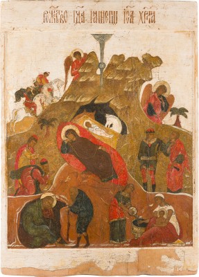 Picture GROSSFORMATIGE IKONE MIT DER GEBURT CHRISTI AUS EINER KIRCHEN-IKONOSTASE