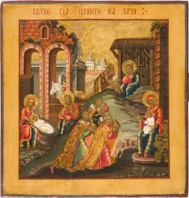 Picture FEINE IKONE MIT DER GEBURT UND ANBETUNG CHRISTI