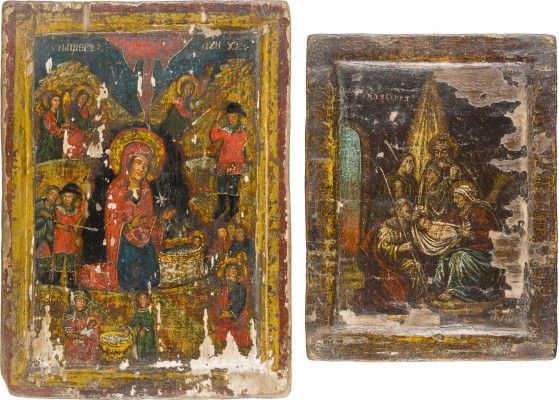Auktion 151<br>ZWEI IKONEN: GEBURT UND ANBETUNG CHRISTI