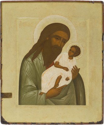 Auction 151<br>SEHR FEINE IKONE MIT DEM HEILIGEN SIMEON, DEN GOTTESTRÄGER