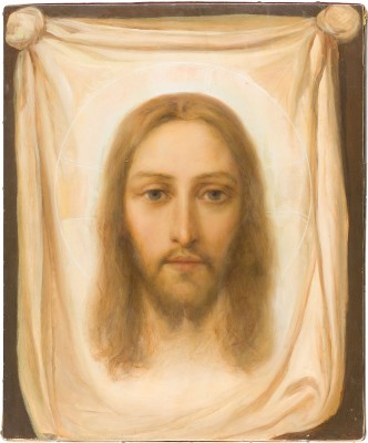 Auktion 151<br>GESCHENK AN DEN BISCHOF VON CHOLM UND LUBLIN ANATHASIUS: GROSSFORMATIGE IKONE MIT DME MANDYLION