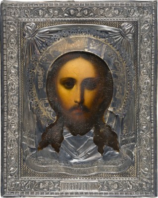 Bild KLEINE IKONE MIT DEM MANDYLION MIT SILBER-OKLAD