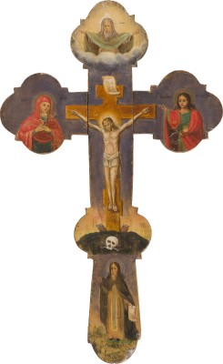 Bild HANDKREUZ MIT DER KREUZIGUNG UND EINEM HEILIGEN
