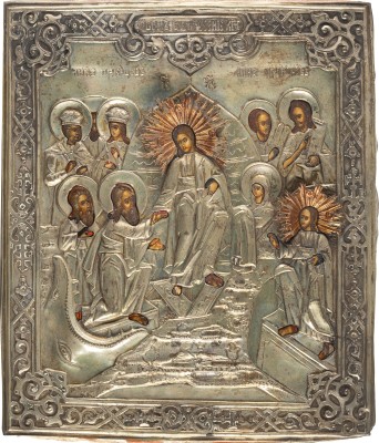 Auction 151<br>IKONE MIT DER HÖLLENFAHRT CHRISTI MIT OKLAD
