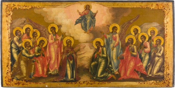 Picture GROSSFORMATIGE IKONE MIT DER HIMMELFAHRT CHRISTI AUS EINER KIRCHEN-IKONOSTASE