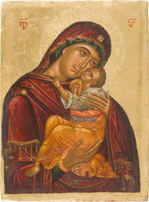 Auktion 151<br>SEHR FEINE IKONE MIT DER GOTTESMUTTER GLYKOPHILOUSA