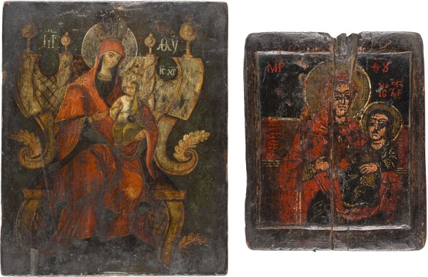 Auction 151<br>ZWEI IKONEN MIT GNADENBILDERN DER GOTTESMUTTER