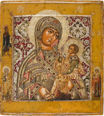 Picture SEHR FEINE IKONE MIT DER GOTTESMUTTER VON SMOLENSK UND SCHUJA (SCHUISKAJA)
