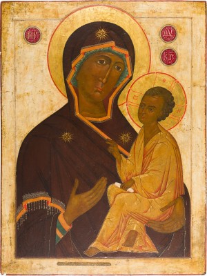 Picture MONUMENTALE IKONE MIT DER GOTTESMUTTER VON TICHWIN (TICHWINSKAJA) AUS EINER KIRCHEN-IKONOSTASE