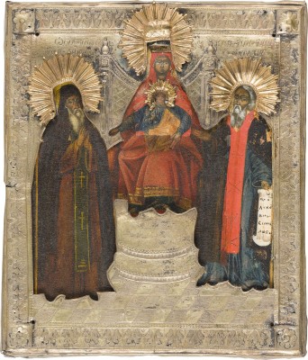Picture IKONE MIT DER GOTTESMUTTER PETSCHERSKAJA (VOM KIEWER HÖHLENKLOSTER) MIT RIZA
