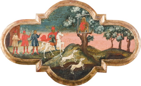 Picture SEHR SELTENE IKONE MIT DER IKONE DER GOTTESMUTTER FEODOROWSKAJA, DIE DURCH DEN FÜRSTEN THEODOR VON KOSTROMA AUF DER JAGD GEFUNDEN WIRD