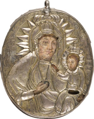 Picture GROSSER IKONEN-ANHÄNGER MIT DER GOTTESMUTTER UND ENTHAUPTUNG EINES HEILIGEN