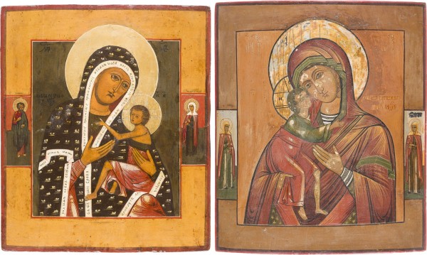 Auktion 151<br>ZWEI IKONEN: GOTTESMUTTER FEODOROWSKAJA UND GOTTESMUTTER VON ARABIEN
