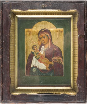 Picture KLEINE IKONE MIT DER GOTTESMUTTER 'LINDERE MEINEN KUMMER' IM KIOT