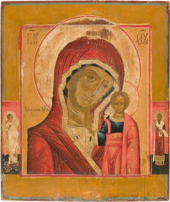 Auktion 151<br>DATIERTE IKONE MIT DER GOTTESMUTTER VON KASAN (KASANKSKAJA)