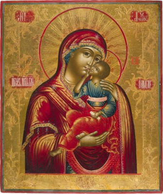 Auction 151<br>SELTENE DATIERTE IKONE MIT DER GOTTESMUTTER 'JACHOMSKAJA'