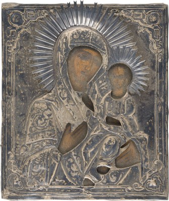Picture IKONE MIT DER GOTTESMUTTER 'IWERSKAJA' MIT SILBER-OKLAD