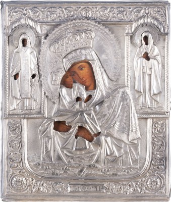 Picture IKONE MIT DER GOTTESMUTTER 'POTSCHAEWSKAJA' MIT SILBER-OKLAD