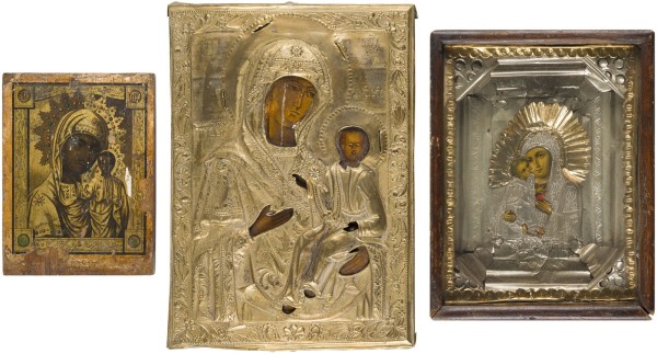 Auction 151<br>DREI IKONEN MIT GNADENBILDERN DER GOTTESMUTTER