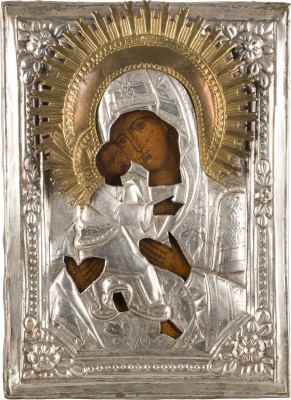 Picture IKONE MIT DER GOTTESMUTTER VON WLADIMIR (WLADIMIRSKAJA) MIT OKLAD