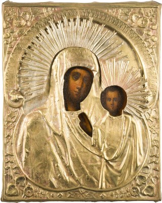 Picture IKONE MIT DER GOTTESMUTTER VON KASAN (KASANSKAJA) MIT OKLAD