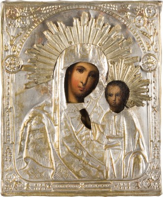 Picture IKONE MIT DER GOTTESMUTTER VON KASAN (KASANSKAJA) MIT OKLAD