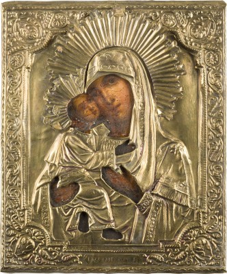 Picture IKONE MIT DER GOTTESMUTTER VON WLADIMIR (WLADIMIRSKAJA) MIT OKLAD