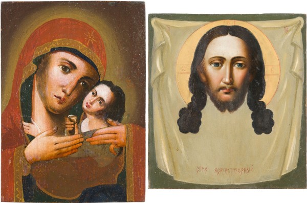 Auktion 151<br>ZWEI IKONEN: MANDYLION UND GOTTESMUTTER 'KORSUNSKAJA'