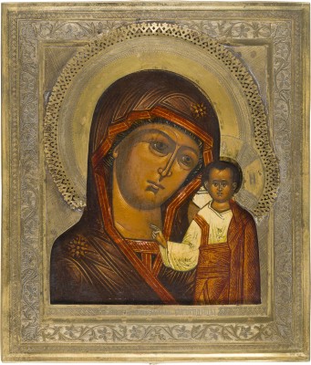 Picture IKONE MIT DER GOTTESMUTTER VON KASAN (KASANSKAJA) MIT RIZA