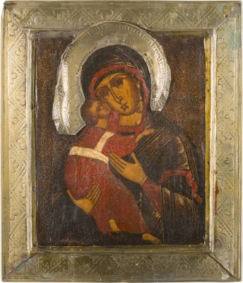 Bild IKONE MIT DER GOTTESMUTTER VON WLADIMIR (WLADIMIRSKAJA) MIT BASMA