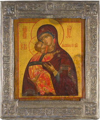 Bild IKONE MIT DER GOTTESMUTTER VON WLADIMIR (WLADIMIRSKAJA) MIT BASMA
