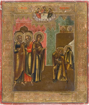 Picture KLEINE IKONE MIT DEM ERSCHEINEN DER GOTTESMUTTER VOR DEM HEILIGEN SERGEJ VON RADONESCH