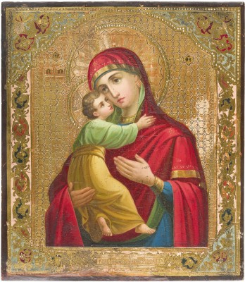 Auction 151<br>IKONE MIT DER GOTTESMUTTER VON WLADIMIR (WLADIMIRSKAJA)