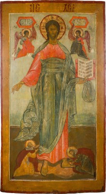 Bild MONUMENTALE IKONE MIT CHRISTUS VON SMOLENSK AUS EINER KIRCHEN-IKONOSTASE