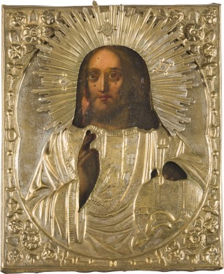Picture IKONE MIT CHRISTUS DEM WELTENHERRSCHER MIT OKLAD