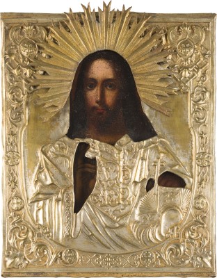 Picture IKONE MIT CHRISTUS DEM WELTENHERRSCHER MIT OKLAD