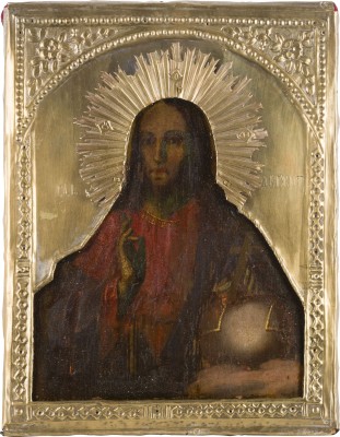 Picture IKONE MIT CHRISTUS PANTOKRATOR MIT RIZA