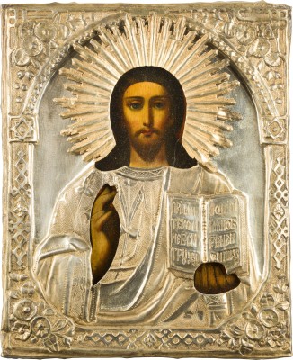 Picture KLEINE IKONE MIT CHRISTUS PANTOKRATOR MIT OKLAD
