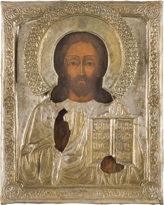 Picture KLEINE IKONE MIT CHRISTUS PANTOKRATOR MIT OKLAD