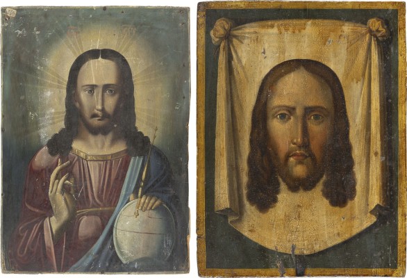 Auktion 151<br>ZWEI IKONEN: CHRISTUS PANTOKRATOR UND MANDYLION